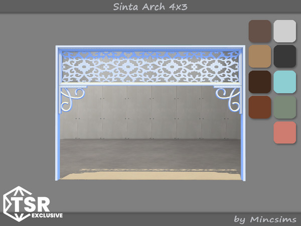 Sims 4 — Sinta Arch 4x3 by Mincsims — When sunlight or artificial lighting graces the window, the frame shines even more