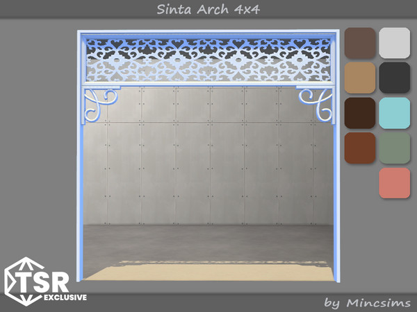 Sims 4 — Sinta Arch 4x4 by Mincsims — When sunlight or artificial lighting graces the window, the frame shines even more
