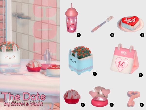 Sims 4 — The Date by siomisvault — I made this set that is part of the Love Cafe I hope you like it
