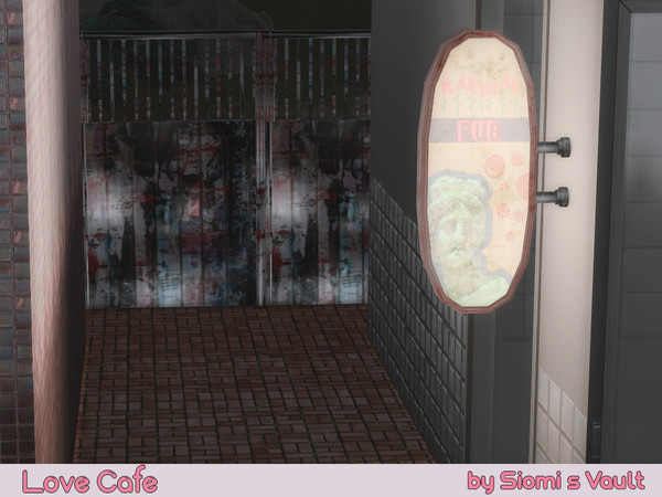 Sims 4 — Love Cafe - Sign by siomisvault — Alright this is the Love Cafe set you'll find different objects to get a good