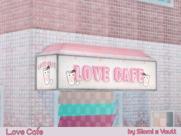 Sims 4 — Love Cafe - Marquee Cafe Light by siomisvault — Alright this is the Love Cafe set you'll find different objects