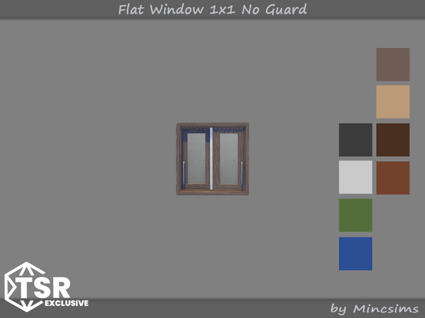 Sims 4 — Flat Window 1x1 No Guard by Mincsims — Original set was made in 2021. A version without guards has been added by