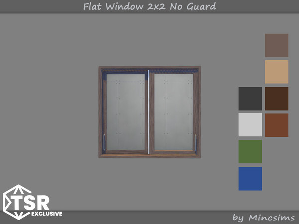 Sims 4 — Flat Window 2x2 No Guard by Mincsims — Original set was made in 2021. A version without guards has been added by