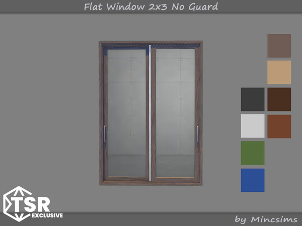 Sims 4 — Flat Window 2x3 No Guard by Mincsims — Original set was made in 2021. A version without guards has been added by