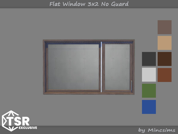 Sims 4 — Flat Window 3x2 No Guard by Mincsims — Original set was made in 2021. A version without guards has been added by