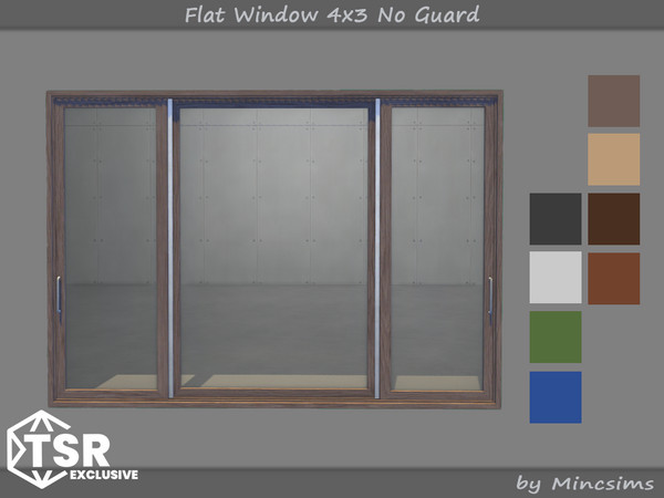 Sims 4 — Flat Window 4x3 No Guard by Mincsims — Original set was made in 2021. A version without guards has been added by
