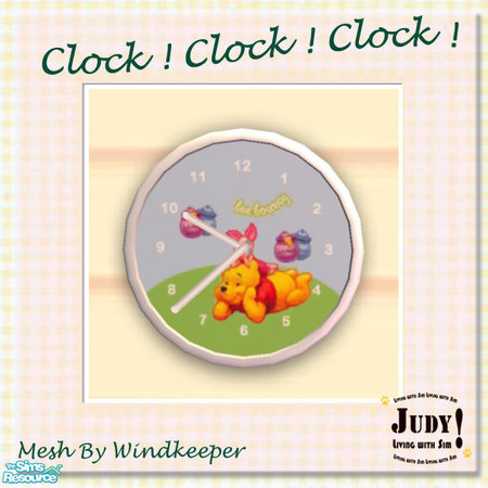 Sims 2 — Judy Working Round Clock - WinThePool 2 by judyhugsnoopy — Recolor of Windkeeper Working Round Clock. It tells
