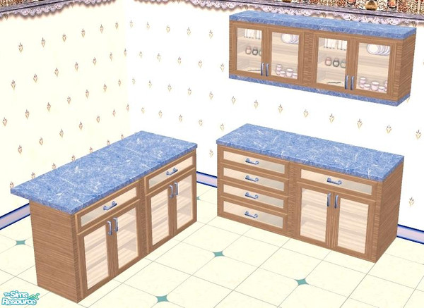 Sims 2 — Ashley Kitchen Counters by Raveena — Part of the Ashley Kitchen Set. You will need BitsyBus's mesh for this file