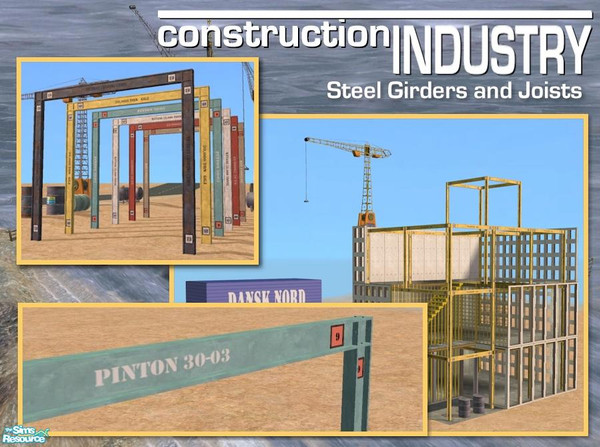 Sims 2 — Girders and Joists - Teal Blue by Cyclonesue — A recolour for the girder and joist mesh. Requires the girder