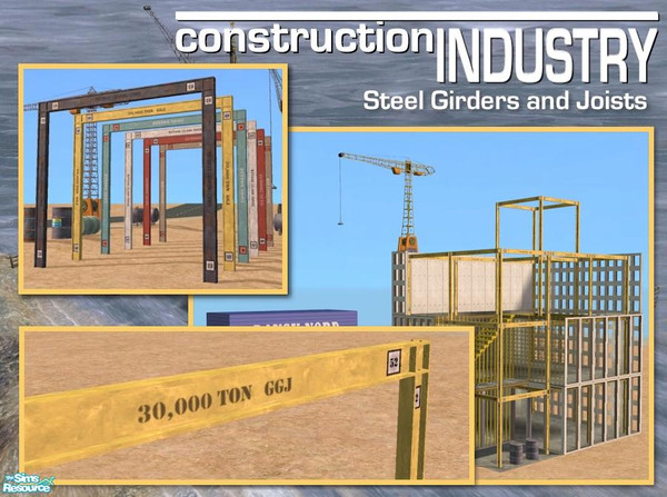 Sims 2 — Girders and Joists - Yellow by Cyclonesue — A recolour for the girder and joist mesh. Requires the girder mesh