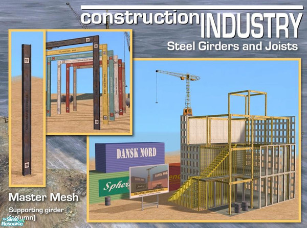 Sims 2 — Girder Column (Mesh) by Cyclonesue — This girder is a supporting column. The matching crosspiece joist can be