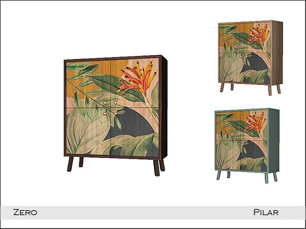 Sims 4 — Zero Sideboard by Pilar — Decorate your bathroom with a tropical touch