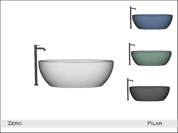 Sims 4 — Pilar Zero Tub by Pilar — Decorate your bathroom with a tropical touch