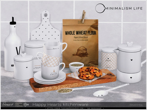 Sims 4 — Happy Hearts kitchenware by Severinka_ — A set of 12 items of kitchen utensils in a Minimalist style. - vinegar