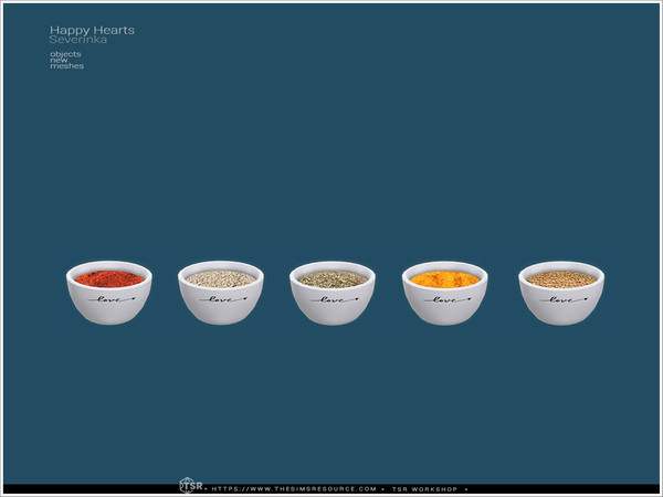 Sims 4 — Happy Hearts - spices bowl by Severinka_ — A set of 12 items of kitchen utensils in a Minimalist style. -