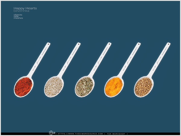 Sims 4 — Happy Hearts - spices spoon by Severinka_ — A set of 12 items of kitchen utensils in a Minimalist style. -