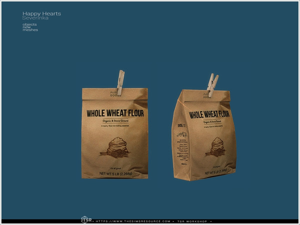 Sims 4 — Happy Hearts - flour paper bag by Severinka_ — A set of 12 items of kitchen utensils in a Minimalist style. -