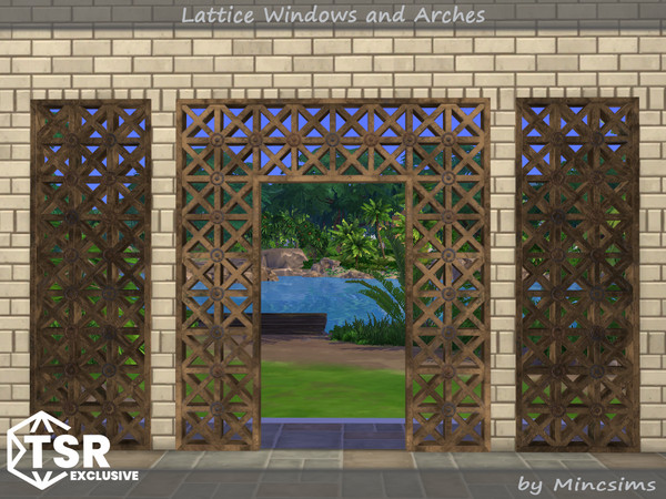 Sims 4 — Lattice Windows and Arches by Mincsims — This set was inspired from Lattice Pattern of an old archtecture.