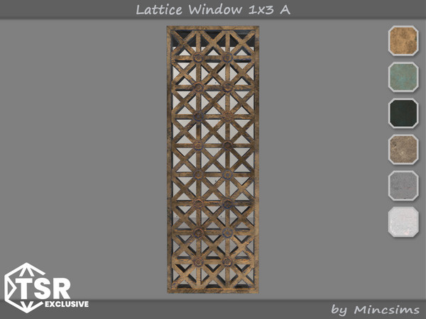 Sims 4 — Lattice Window 1x3 A by Mincsims — This set was inspired from Lattice Pattern of an old archtecture.