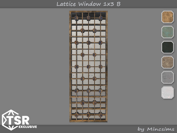 Sims 4 — Lattice Window 1x3 B by Mincsims — This set was inspired from Lattice Pattern of an old archtecture.