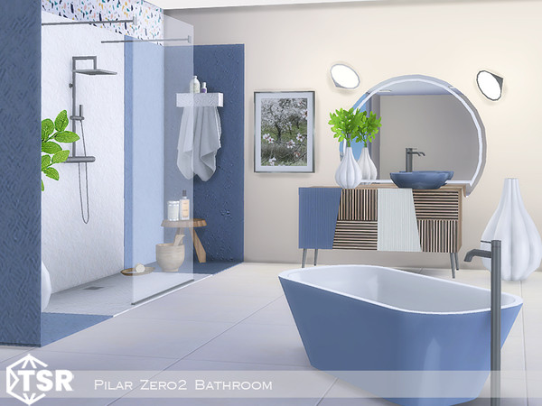 Sims 4 — Zero 2 Bathroom by Pilar — Created by Pilar for TSR sims4