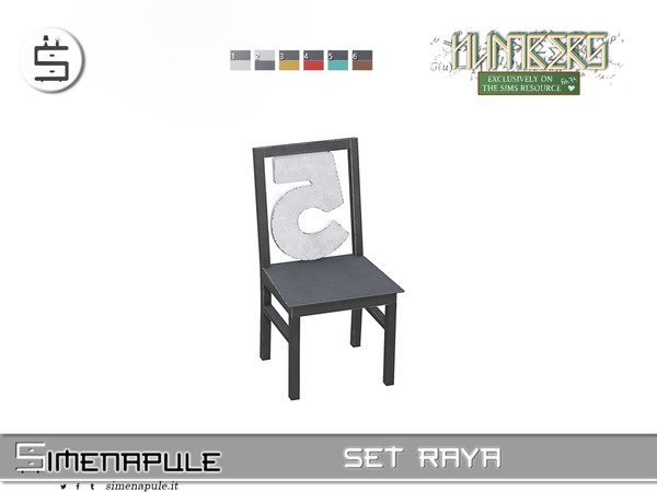 Sims 4 — [SeN4] Set Raya -  Chair Number Five by Simenapule — Set RayaSet RayaSet Ray a