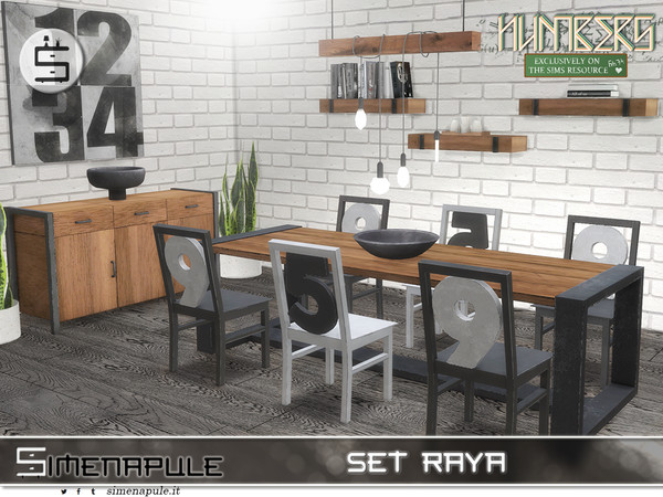 Sims 4 — Set Raya by Simenapule — This is a set industrial style, dedicated to everything related to numbers. - Cabinet