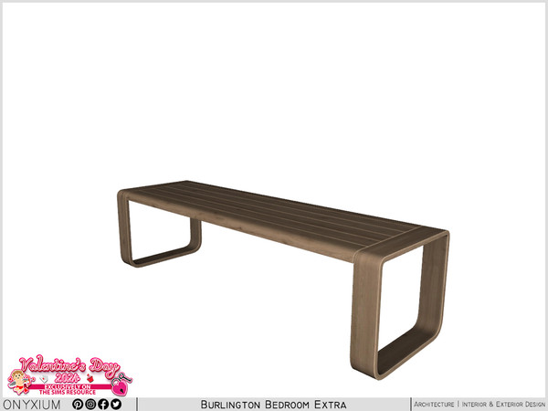 Sims 4 — Burlington Bench by Onyxium — Onyxium@TSR Design Workshop Dining Room Collection - Belong To The 2024 Year