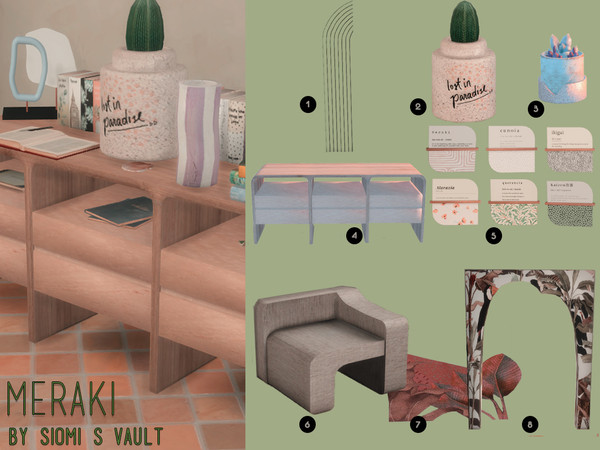 Sims 4 — Meraki set by siomisvault — Meraki : (v). To do something with soul, creativity, or love; to put something of