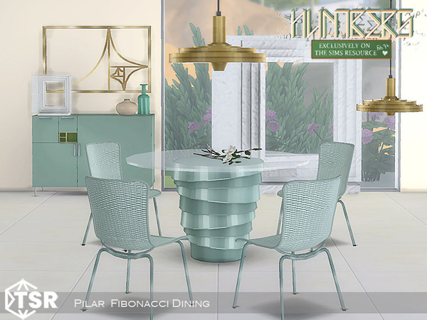 Sims 4 — Fibonacci Diningroom by Pilar — Dining room based on the Fibonacci sequence of numbers and in honour of the work