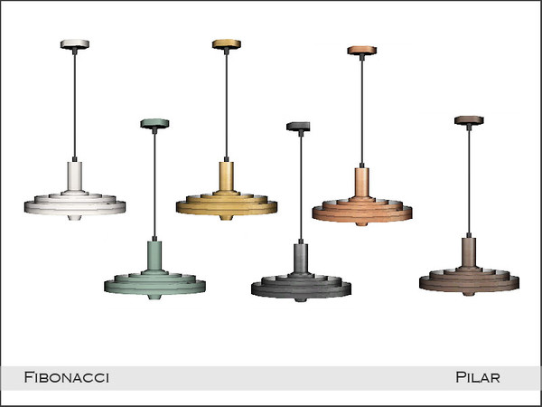 Sims 4 — Pilar Fibonacci CeilingLight by Pilar — Dining room based on the Fibonacci sequence of numbers and in honour of