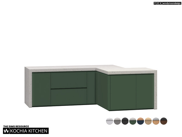 Sims 4 — Kochia Counter II by wondymoon — Modern style kochia kitchen cabinets!
