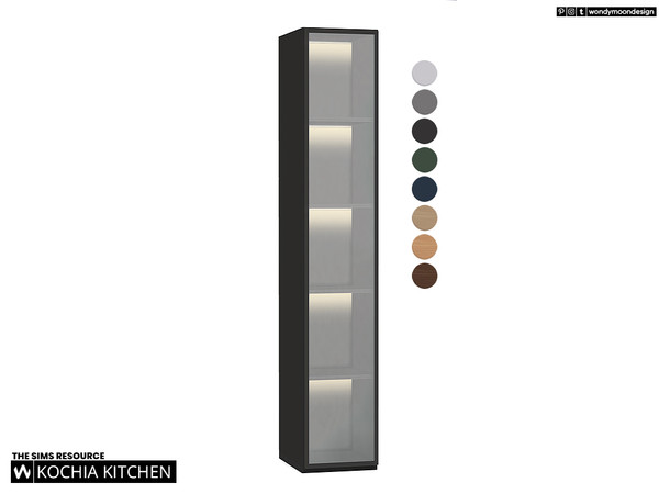 Sims 4 — Kochia Display Cabinet Tall by wondymoon — Modern style kochia kitchen cabinets!