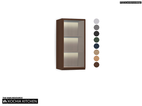 Sims 4 — Kochia Display Cabinet by wondymoon — Modern style kochia kitchen cabinets!