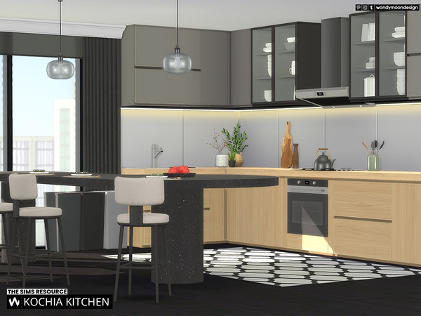 Sims 4 — Kochia Kitchen II by wondymoon — Kochia modern style kitchen appliances, lightings and more! Have fun! Set
