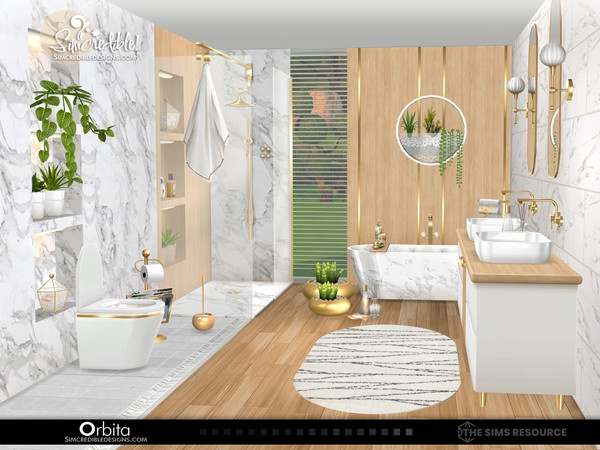 Sims 4 — Orbita [Patreon] by SIMcredible! — Orbita is a bathroom created for your sims with appreciation to the charm and