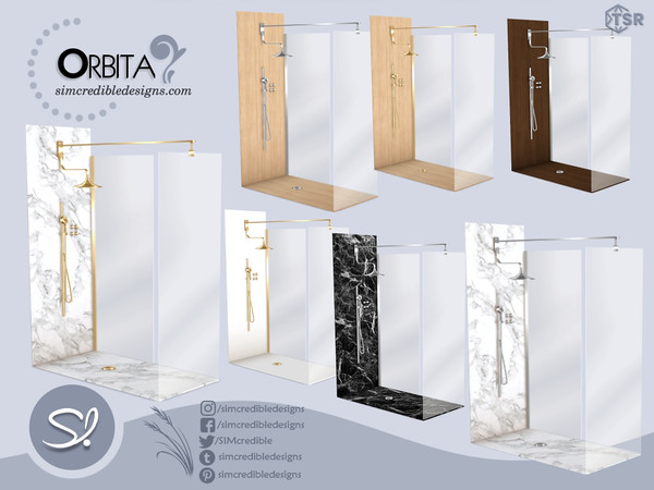 Sims 4 — Orbita Shower by SIMcredible! — Bringing to your sims a set filled with charm and luxury. Orbita is a bathroom
