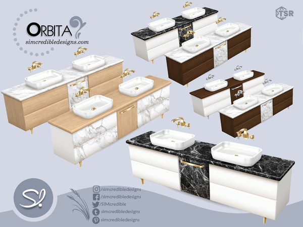 Sims 4 — Orbita Sink by SIMcredible! — Bringing to your sims a set filled with charm and luxury. Orbita is a bathroom in