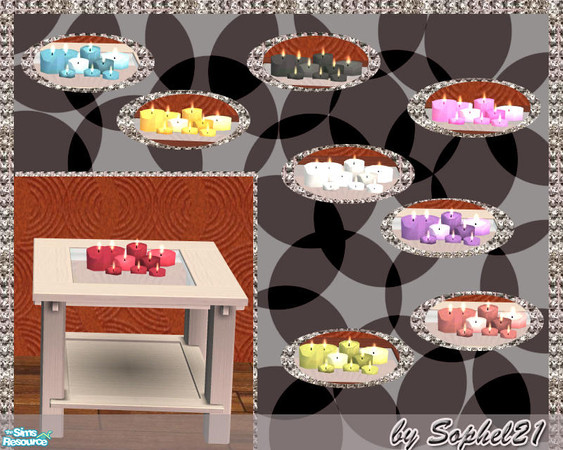 Sims 2 — Romantic DOT-Candles 2 by Sophel21 — set of nine candle colours in uni with different shades - based on the fab