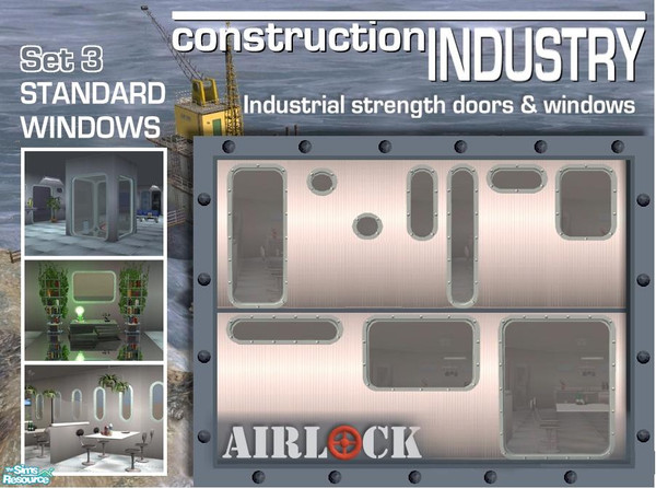 Sims 2 — Airlock Set 3 - Standard Windows by Cyclonesue — Third set in the Airlock series. Standard 1 and 2-tile windows