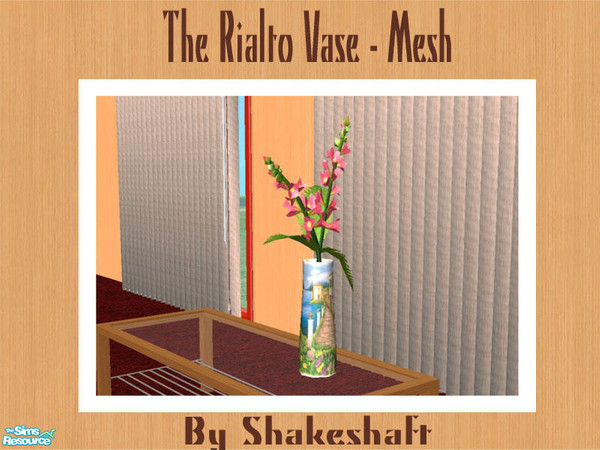 Sims 2 — The Rialto Vase - Mesh by Shakeshaft — Part of a lounge set of new meshes, set includes Sofa, Chair,
