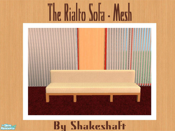 Sims 2 — The Rialto Sofa -  Mesh by Shakeshaft — Part of a lounge set of new meshes, set includes Sofa, Chair,