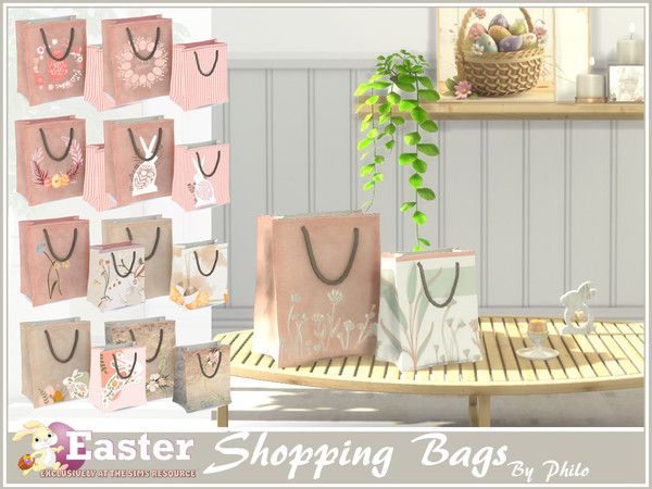 Sims 4 — Philo_Boho_Easter_Shopping bags by philo — Easter is the celebration of spring, the return of light and warmth.