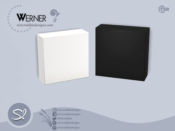 Sims 4 — Werner Cabinet by SIMcredible! — A modern kitchen in 6 colors for minimalist fans. This is the first part and