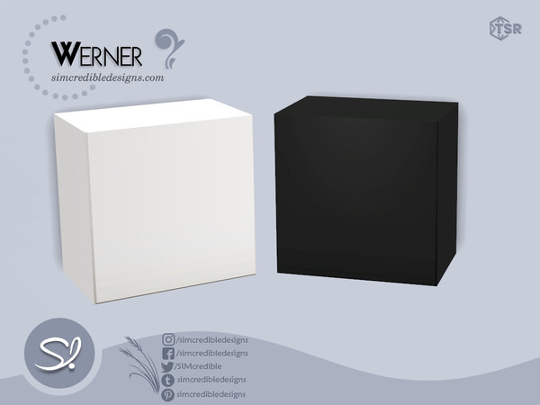 Sims 4 — Werner Cabinet deep by SIMcredible! — A modern kitchen in 6 colors for minimalist fans. This is the first part