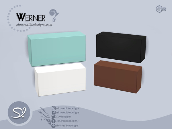 Sims 4 — Werner Cabinet Low by SIMcredible! — A modern kitchen in 6 colors for minimalist fans. This is the first part