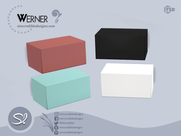 Sims 4 — Werner Cabinet Low deep by SIMcredible! — A modern kitchen in 6 colors for minimalist fans. This is the first