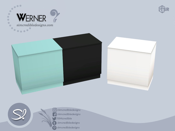 Sims 4 — Werner Counter by SIMcredible! — A modern kitchen in 6 colors for minimalist fans. This is the first part and