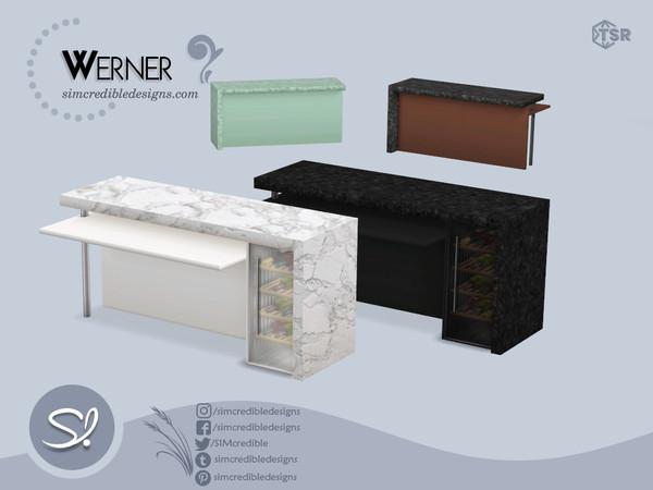 Sims 4 — Werner Bar by SIMcredible! — This is the second part of our Werner kitchen set, including all the functional