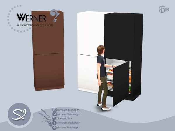 Sims 4 — Werner Fridge by SIMcredible! — This is the second part of our Werner kitchen set, including all the functional